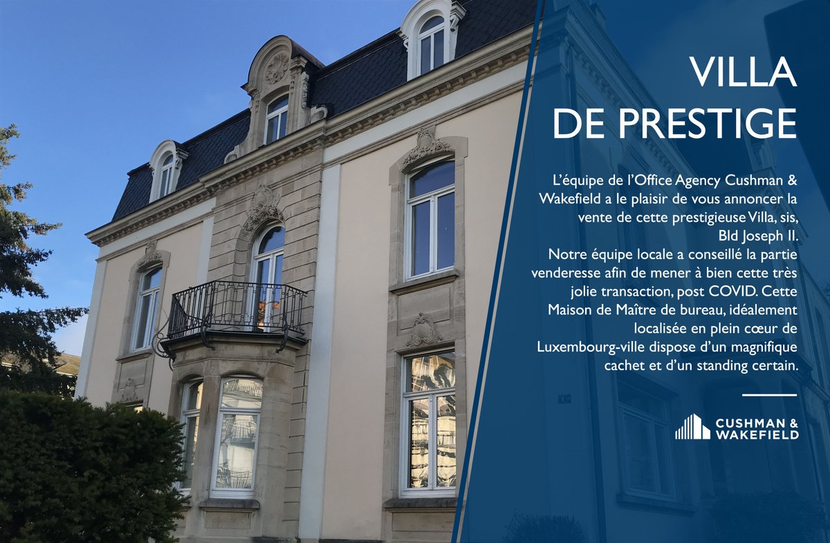 CushWakeLUX's tweet photo. #luxembourg #realestate #investment #office #CWexpert https://t.co/hoXtpY4t9Z