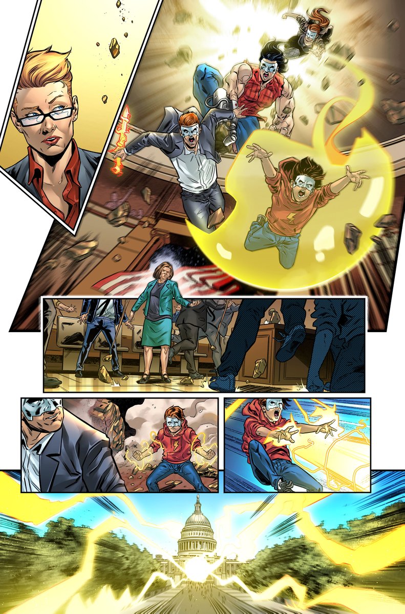 Pressinator's tweet photo. Happy #PortfolioDay everyone. I'm Prasad, comic book colorist from India.
I love coloring #comics. Here's my latest portfolio of #QuantumandWoody. https://t.co/Owqn1F83M4
