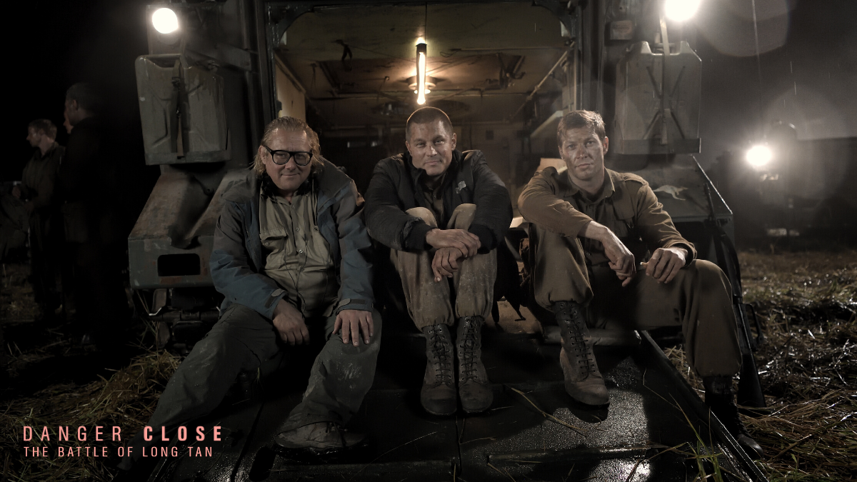 martinwalsh's tweet photo. Love these photos on set of our movie Danger Close @battleoflongtan. 1. Our Director @krivstenders, #TravisFimmel, @lukebracey, 2. Travis & Luke. On back of an @AustralianArmy Armoured Personnel Carrier. Stills by @jasinboland
#DangerCloseMovie #OutNow #makeitinqld #Vikings https://t.co/wttZFzKK0O