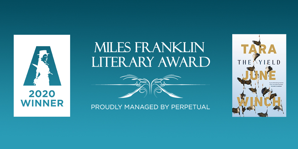 _milesfranklin's tweet photo. A huge congratulations to Tara June Winch whose novel 'The Yield', published by Penguin Random House Australia has been awarded the 2020 Miles Franklin Literary Award! #MFLA #MilesFranklin https://t.co/Y3YqDVnBEb