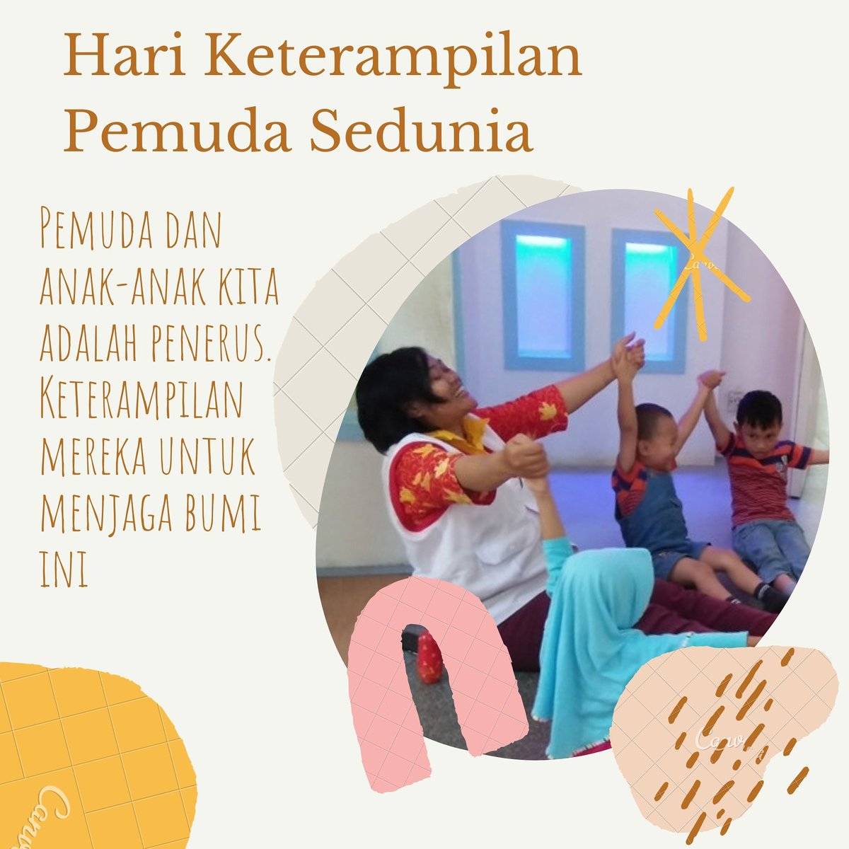 oneearthedu's tweet photo. Tanggal 15 Juli kita memperingati Hari Keterampilan Pemuda Sedunia atau sering disebut World Youth Skills Day.

#worldyouthskillsday #worldyouthskillsday2020 #hariketerampilanpemudasedunia #danone #aqualestari #oneearthintegral #anandashram #anandkrishnaindo https://t.co/Sj1FNjt4vQ