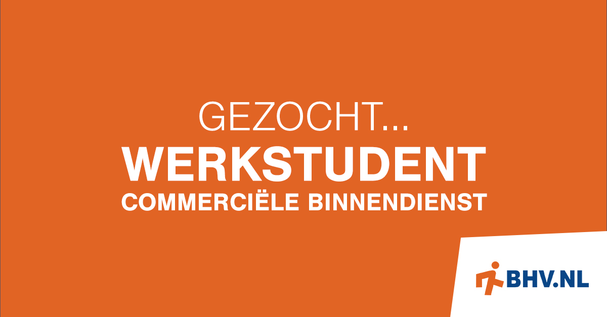 BHV_NL's tweet photo. Nieuwe vacature! We zijn op zoek naar een werkstudent voor op de afdeling commerciële binnendienst. Ben of ken je de student die ons komt versterken? Bekijk de vacature >> https://t.co/9a1mxavoPJ https://t.co/OUNfiOUteR