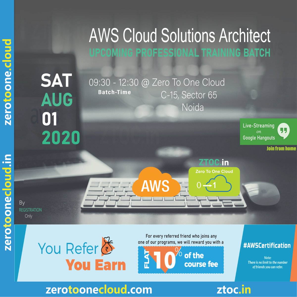 ZeroToOneCloud's tweet photo. Refer your friends to join our Upcoming AWS Cloud Solutions Architect Professional Training Batch starting from August 1, 2020 and EARN REWARDS.
#Referral #CloudComputing #Cloud #AWS #AWSCloud #AWSCSA #AWSCertification #CloudArchitect #SolutionsArchitect #ZTOCtalk #cloudtraining https://t.co/LaAD13ogI5