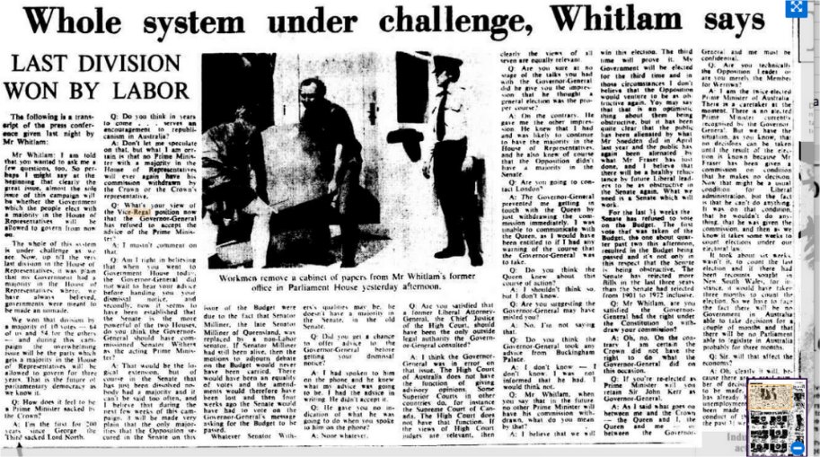 12-Nov-75 Article: Whole system under challenge, Whitlam says 22.png