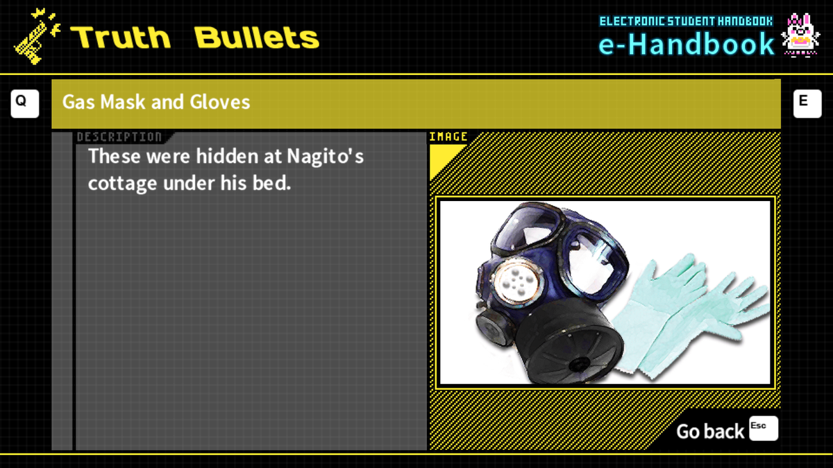GAS MASK AND GLOVES / PIECE OF BLUE PAPER