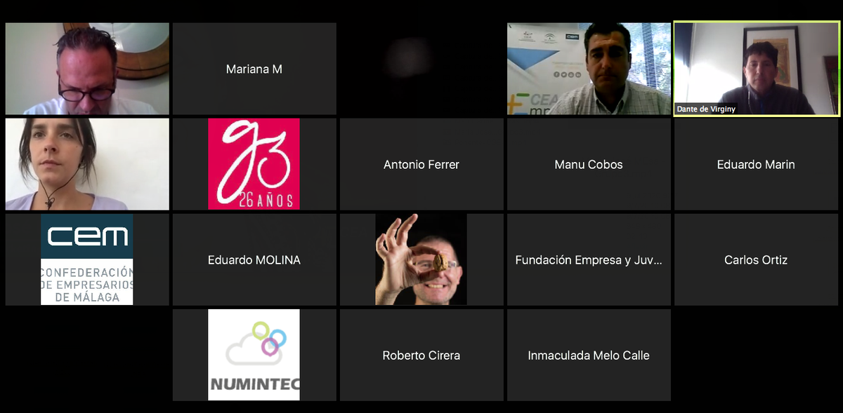 CEAes_'s tweet photo. Queda concluido el #NetworkingVirtual de Sevilla donde hemos podido asistir a la ponencia de @miguelromerom y a la presentación de las empresas participantes que se implican en este evento para darse a conocer. #MasEmpresas @CES_Sevilla #NetworkingVirtualCES @EconomiaAnd https://t.co/8a3KLtkWWW