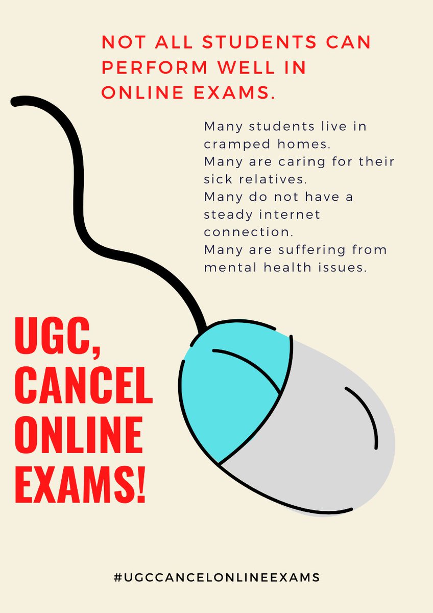sfiduspeaks's tweet photo. Say no to discriminatory online exams!!

#UGCCancelOnlineExams https://t.co/pBVuubWPMK