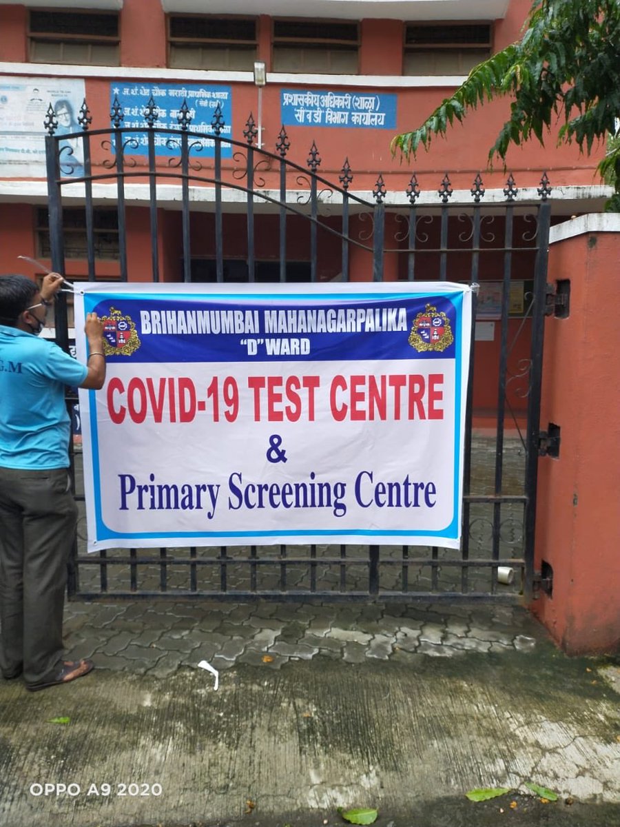 PrashantNGaikwd's tweet photo. @mybmcWardD started house to house fever & oxymeter screening at high tise buildings along with swab collection to identify cases at early stage. Also started swab collection facility at JSS school Nana chowk free of cost for all residents. #InThisTogether @NepeanSeaRoad https://t.co/UMt30XrHvk