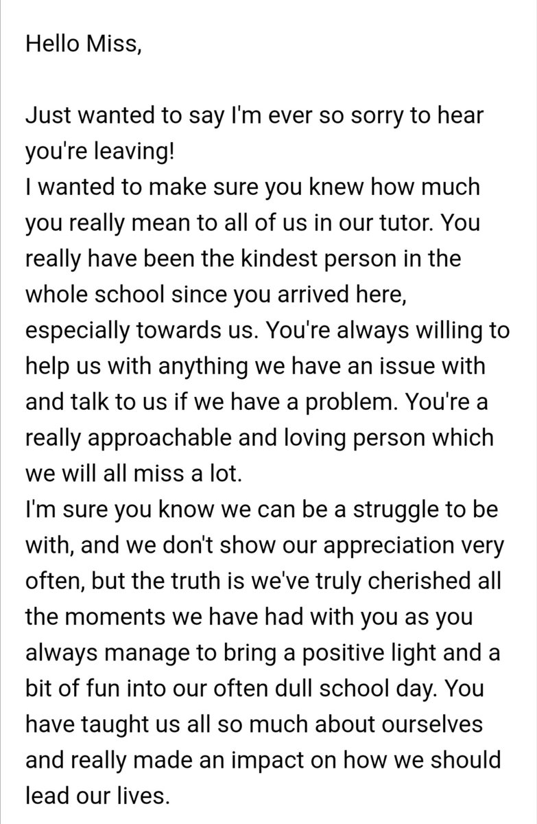 teachsci's tweet image. So tomorrow is my last day at the most wonderful and inspirational school I have ever experienced and I thought I was totally cool... But just received this email.. I think there may be some dust in my eye ❤️