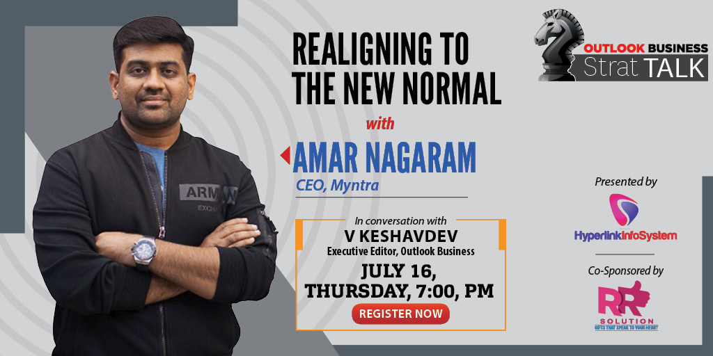 Outlookindia's tweet photo. Catch @_Amar_N, CEO, @myntra in conversation with
@OutlookBusiness's V Keshavdev.
They will talk about how different companies are dealing with the current situation.
Watch the interview today at 7 PM, here: https://t.co/VwKzJKCwZY
#StratTalk #Myntra #business #COVID19 https://t.co/6I2bXtp5JB