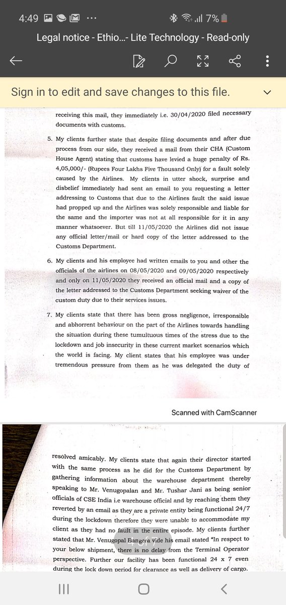 ChandurMoriani's tweet photo. @ITLNLive @escgroup @LogUpdateAfrica @AirCargoAfrica @AirCargoIndia @aircargo @HAEGroup @Logistics_Insid @ACWmagazine @aircargoweek @StatMediaNews @flyethiopian @EthiopiaMumbai Notice sent to Ethiopian airlines for damages and harrassment https://t.co/XZ1uxV5EB6