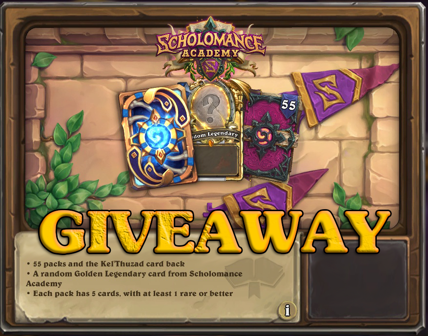 RavenCasts's tweet photo. Blizzard have kindly provided me with 2 Scholomance Academy Bundles to give away!

This contains -

55 Scholomance Academy card packs
Kel'Thuzad Card Back
(1) random Scholomance Academy Golden Legendary card

Just make sure to...

Follow ✅
Retweet ✅

Draws will be 20/7 https://t.co/7JAWhq2jdp