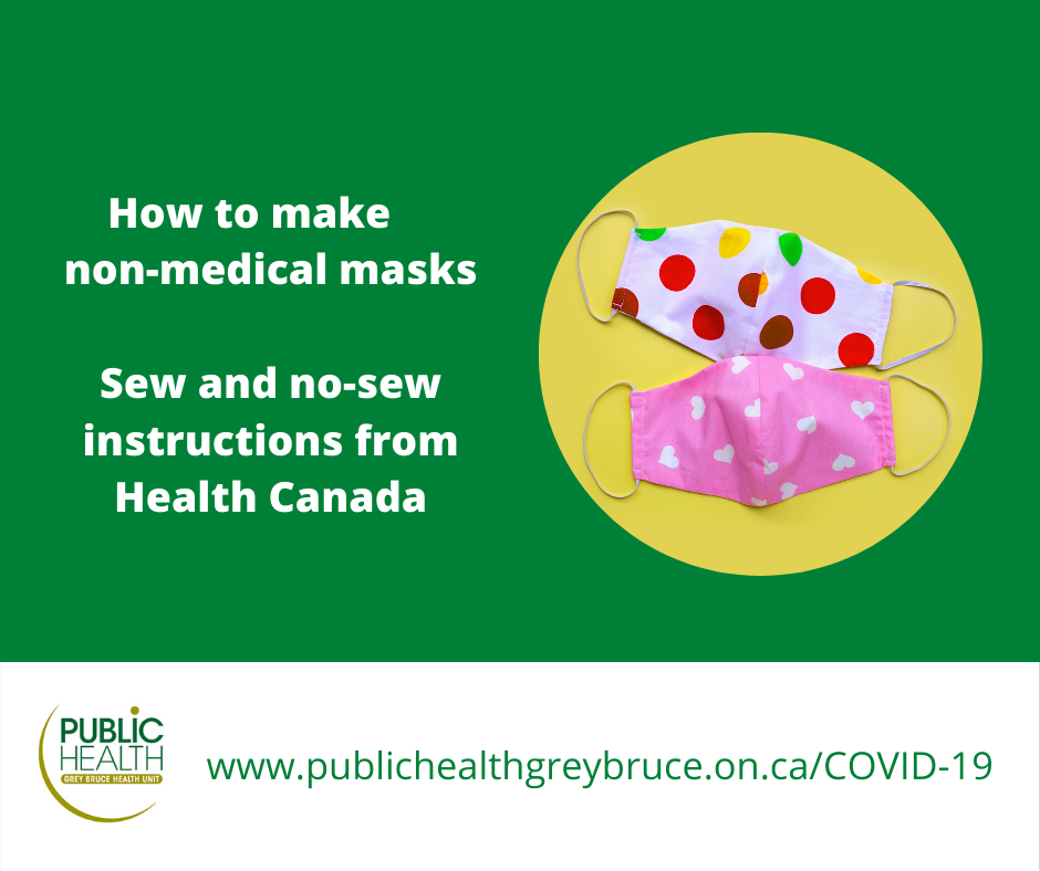 The Order to Wear a Face Covering in indoor locations in  #GreyBruce comes into effect this Friday, 17th day of July, 2020 at 12:01 a.m.  Health Canada provides instructions on how to make face coverings:  bit.ly/3j4Iybt