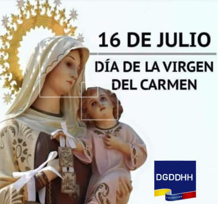 #Efemérides | Hoy #16Jul se venera a la Virgen del Carmen Patrona del Ejército @EjercitoFANB, de la Policía Nacional y de los conductores del mundo.