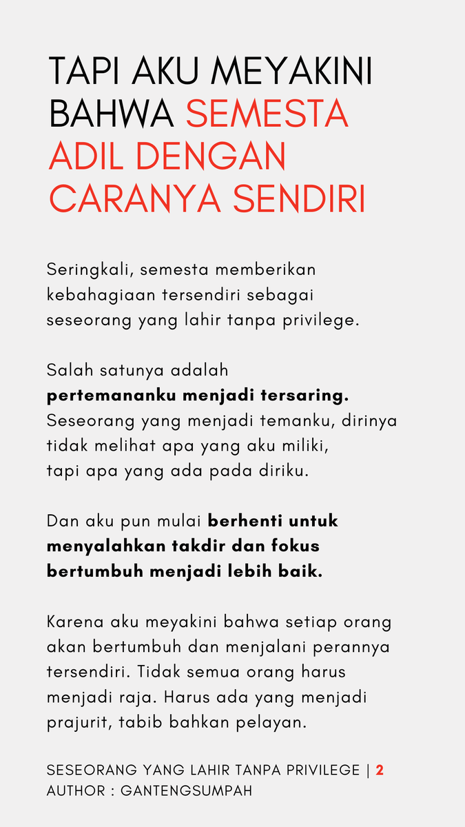 gantengsumpah's tweet photo. Seseorang yang lahir tanpa privilege. https://t.co/sEiXQ2BDE8