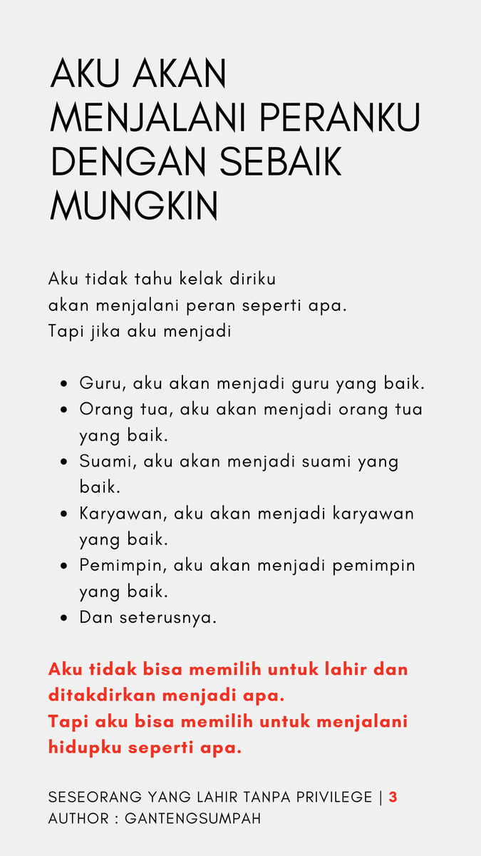 gantengsumpah's tweet photo. Seseorang yang lahir tanpa privilege. https://t.co/sEiXQ2BDE8