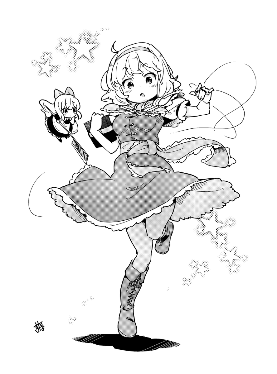 #7月16日はアリスの日 
#東方Project 

舞うように人形を操っている感じにしてみました。 