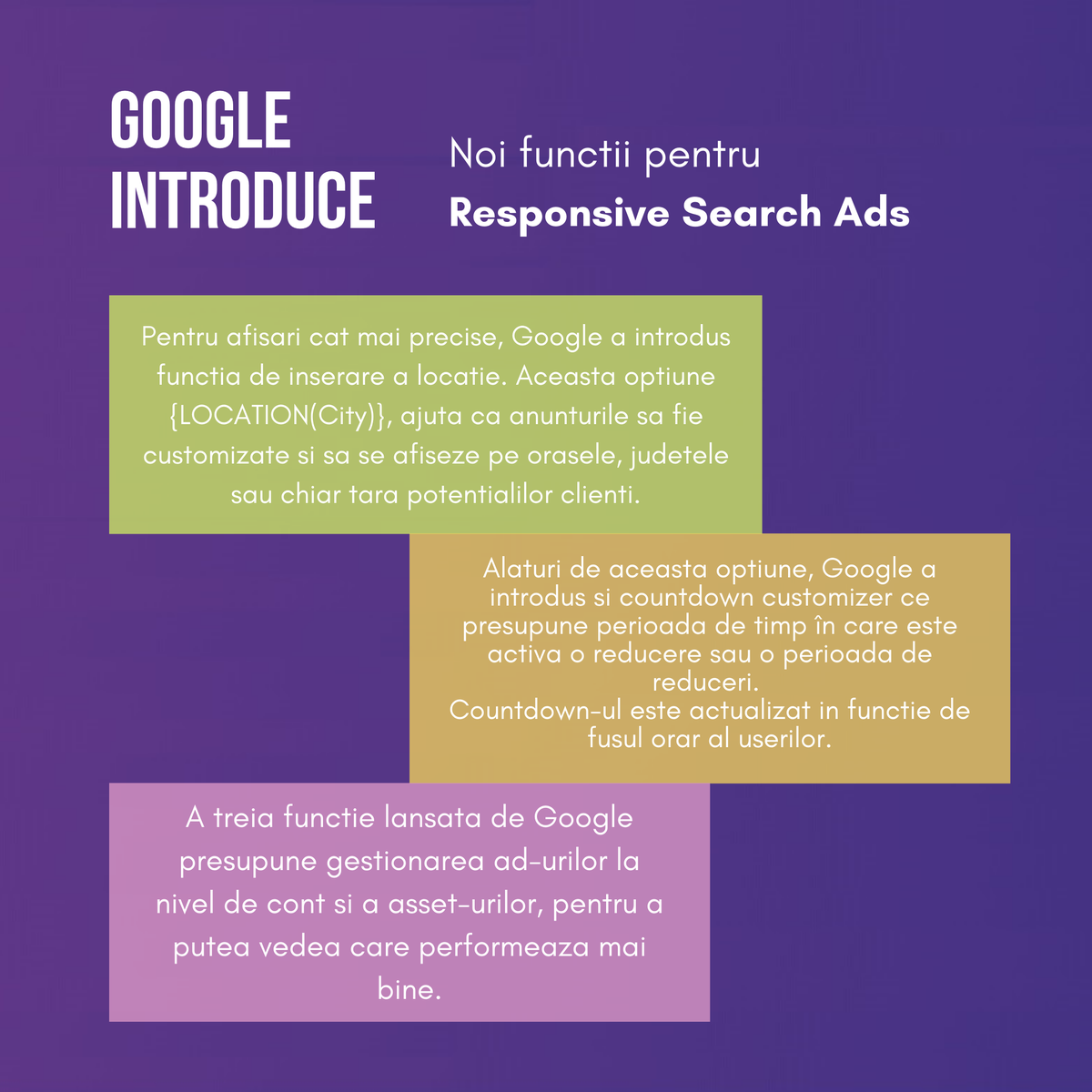 caticorndigital's tweet image. 🤩 Google introduce noi funcții pentru Responsive Search Ads.
Descoperă mai multe detalii în link-ul de mai jos 👇
bit.ly/30fttey

#caticorndigital #digitalmarketingtips #googlenewfeature #responsivesearchads