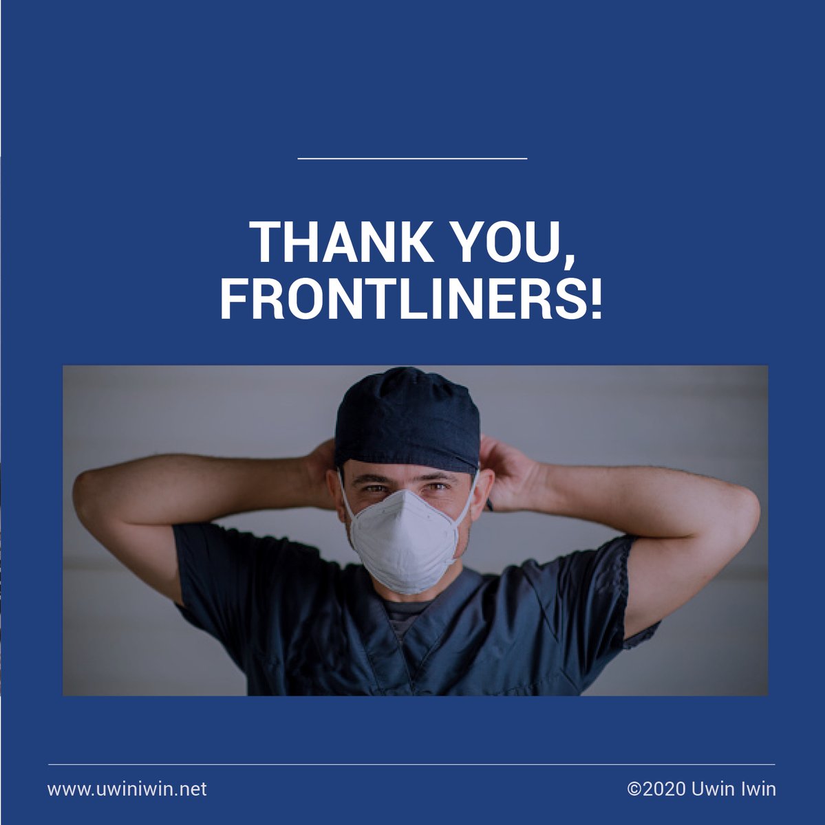 UwinIwinINT's tweet photo. COVID-19: Frontline workers risking their lives to save ours.
Thank You from Uwin Iwin to all the Frontline staff working day and night to help fight COVID-19. We appreciate you and your service to the nation.
#uwiniwin #covid19 #frontlinworkers #keepwinning https://t.co/k82iKh4R65