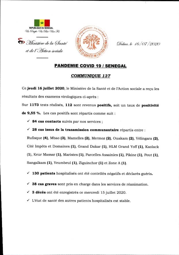 StatInfoSenegal's tweet photo. Détails des districts sanitaires et communiqué MSAS https://t.co/Lpmp48LqZ2