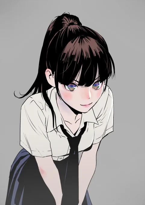 「ふーん?」
#イラスト女の子 #疑惑の眼差し 