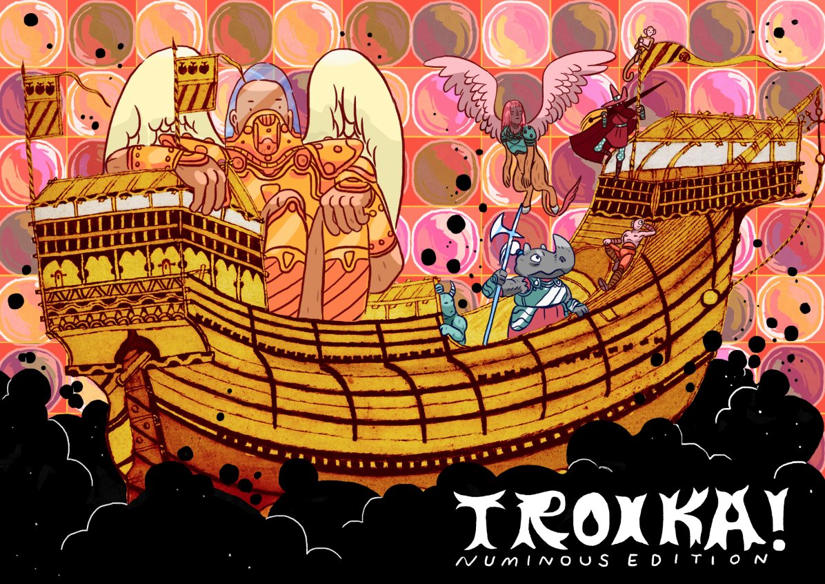 MelsonianArts's tweet photo. 🚨GIVEAWAY🚨

We just hit 2k followers, so I want to give away a copy of Troika with the lovely Limited Edition cover (by @better_legends)!

One random person who retweets this tweet will get a copy on the mail!

Tell your friends and stuff! https://t.co/4eiFwt6Q3C