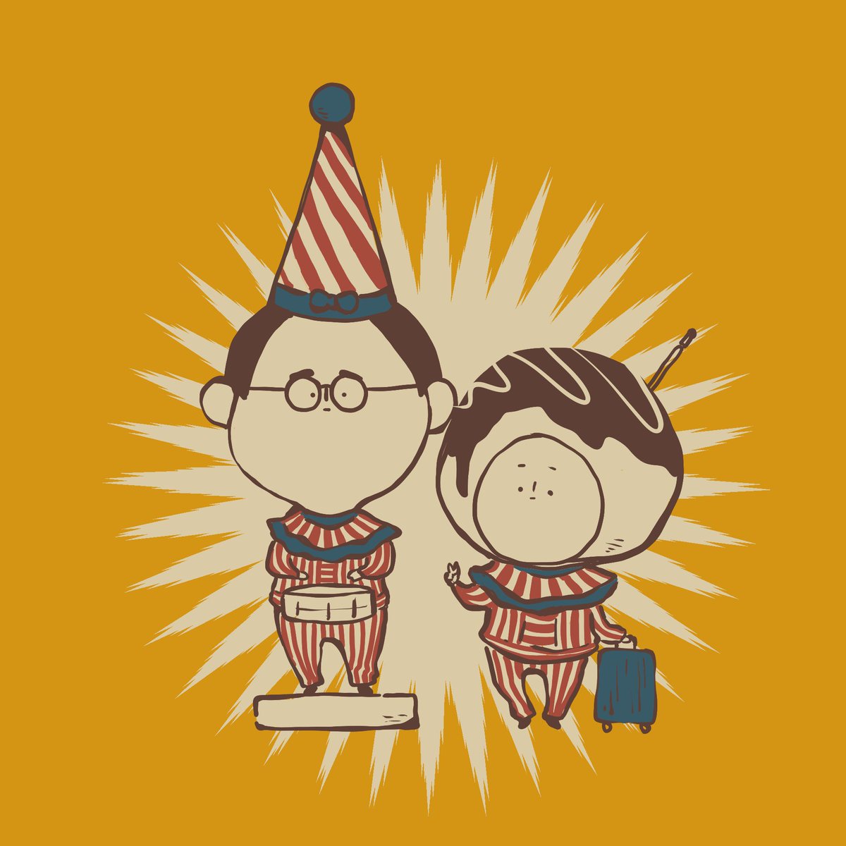 おおもり 大阪満喫してる人 イラスト