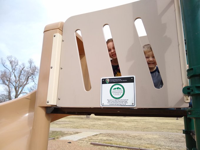 The Hines kids enjoy playing on equipment and using facilities supported by LWCF dollars right here in Ellis, Kansas. Thanks <a href="/RogerMarshallMD/">Dr. Roger Marshall</a> for supporting and cosponsoring The Great American Outdoors Act (HR7092). #LWCF