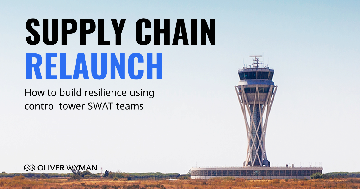 OliverWyman's tweet photo. As we being to emerge from lockdown, control tower SWAT teams can help companies build resilience & transparency into decision-making! Learn how to withstand uncertain recovery periods in our supply chain relaunch leadership guide > https://t.co/zswpttvagj #OWOperations https://t.co/Q11e5qt47l