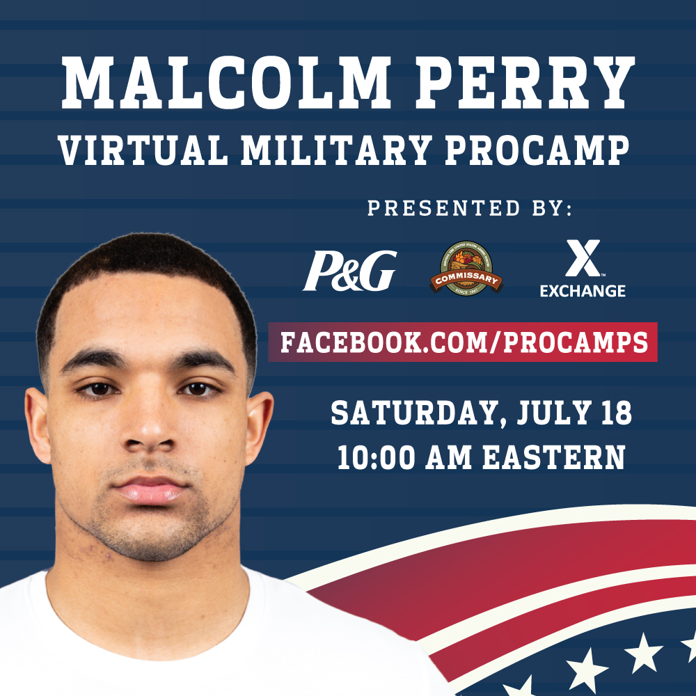 YourCommissary's tweet image. Join us on 7/18 at 10:00 AM (EST). @ProcterGamble and @ProCamps in partnership with your Commissary, @shopmyexchange, @NavyExchange and #MarineCorpsExchange is sponsoring a FREE Virtual Football ProCamp with #MalcolmPerry! Click on the link to join us: bddy.me/2ZvPIh8.
