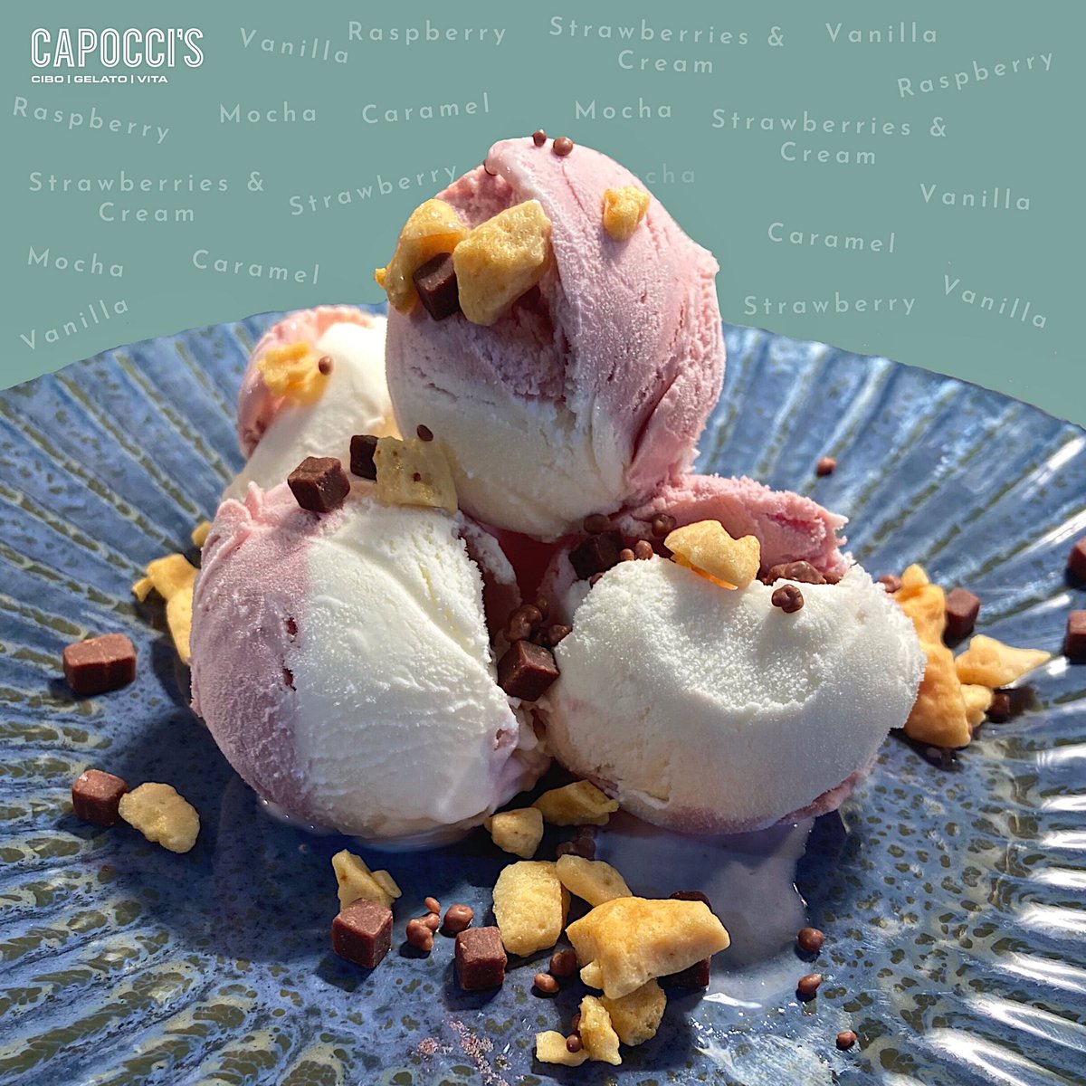 Capoccis_'s tweet photo. Looks like summer’s finally starting next week... ☀️☀️
.
If you’re feeling adventurous, then  have a look at our limited edition Strawberries and Cream..👀 If you’re looking for drinks too, then check out our Gelato deal to get two drinks and two gelato flavours for just £7.99! https://t.co/K3N1l7iuUt