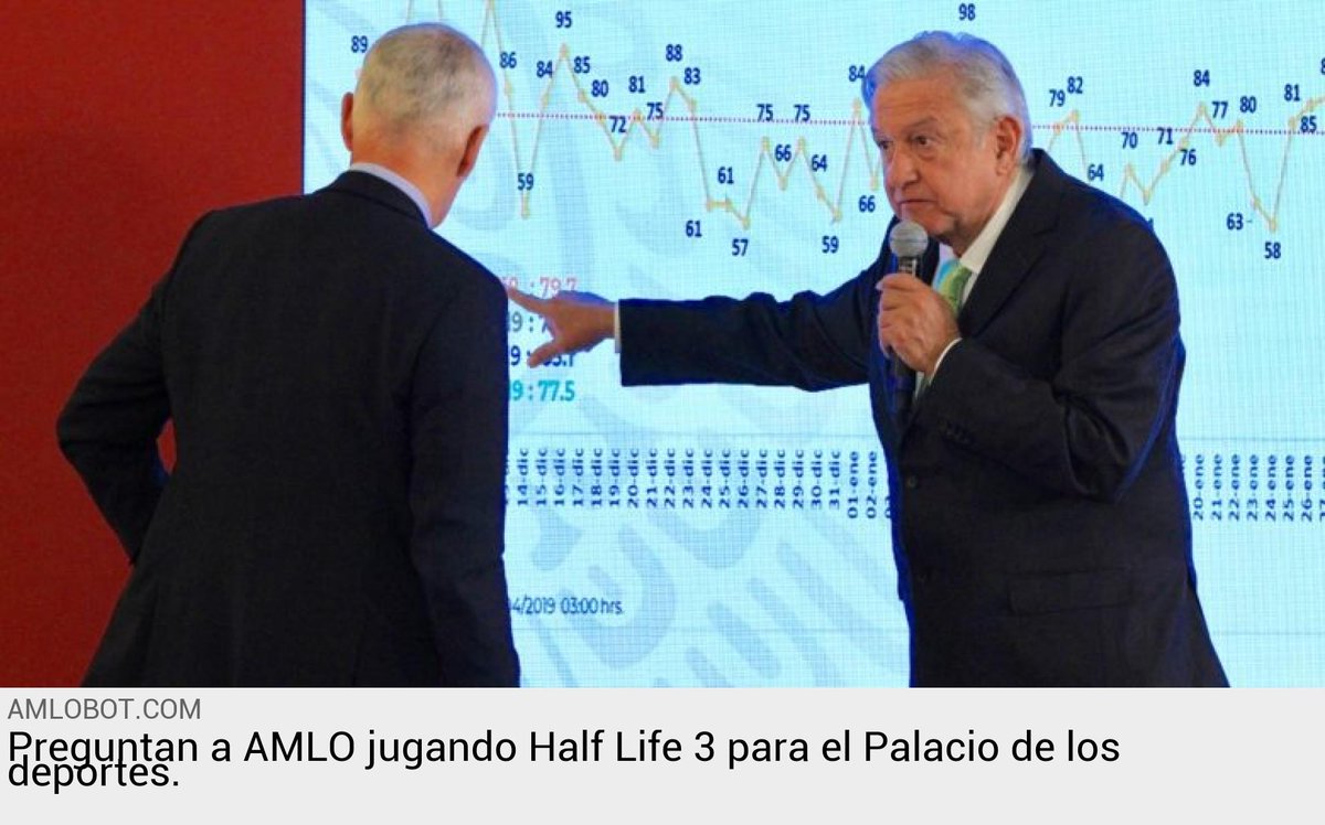 ABot2024's tweet photo. Preguntan a AMLO jugando Half Life 3 para el Palacio de los deportes. https://t.co/u7aKoiJD3U
