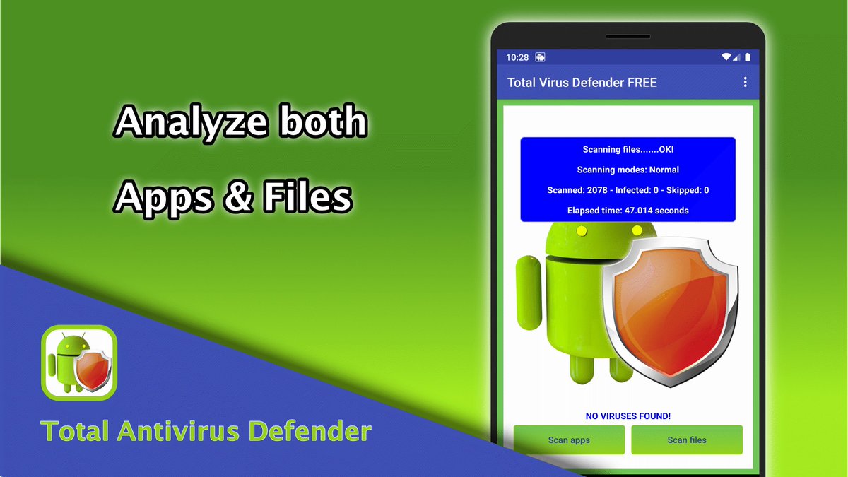 securitydefend's tweet photo. Total #Antivirus Defender for #Android v. 2.6.0 has just been released. The #app is available on #GooglePlay: 
https://t.co/4tKWpEAD9N https://t.co/Ni4y8A2AjV