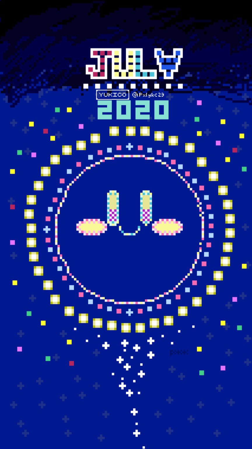 ７月の待ち受け作成 ドット絵 Pixelart イラスト 星のカービィ カービィ 花火 T Co Z9idziti8x Twitter