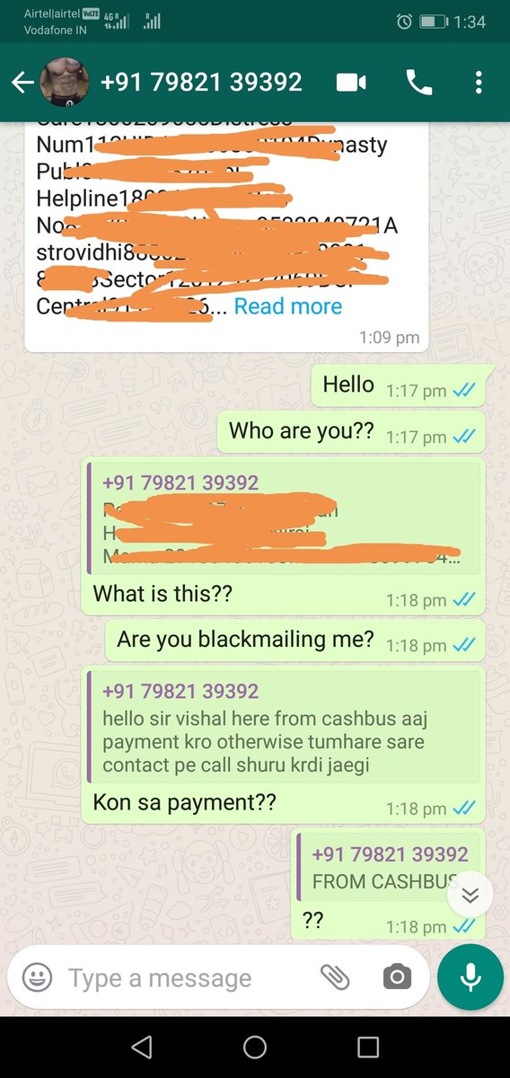 isudhir1st's tweet photo. @lepanjali @advrayadav @CASHBUS1 @RBI @Pravinkks @PMOIndia @AnilSinghvi_ @ZeeBusiness @GooglePlayDev #SaveThem #OperationHaftaVasooli @RBI
#Cashbus Loan App Agent is harassing people very badly.. Please take a look at below harassing evidences.. https://t.co/mQclyEL3Og