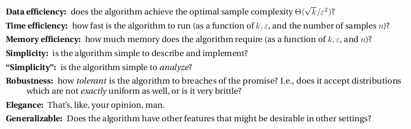 That being said, how do we *perform* those tests? And are all tests created equal? (Answer: no )For instance, I listed below a few criteria one may have in mind; there are others! Tomorrow, I'll start discussing the 7 ≠ algorithms I know... 5/n