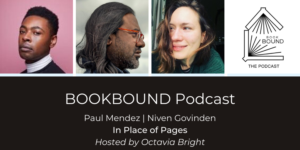 BookBound2020's tweet photo. New episode of #BookBoundPod, where @pjmendez_ and @niven_govinden talk telling the history of queer people of colour, coming-of-age novels, and the joy of ball culture. Find and subscribe wherever you pod, we're on Spotify at https://t.co/GAv5uakl8F. https://t.co/5wTPH2EOzu
