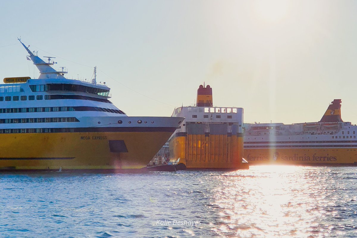 Au port de Toulon aujourd'hui, les <a href="/Corsicaferries/">Corsica Ferries</a> Mega Express ⚓ Mega Express Five ⚓ Mega Andrea 😀☀️
#ferry #corsicaferries #ete2020