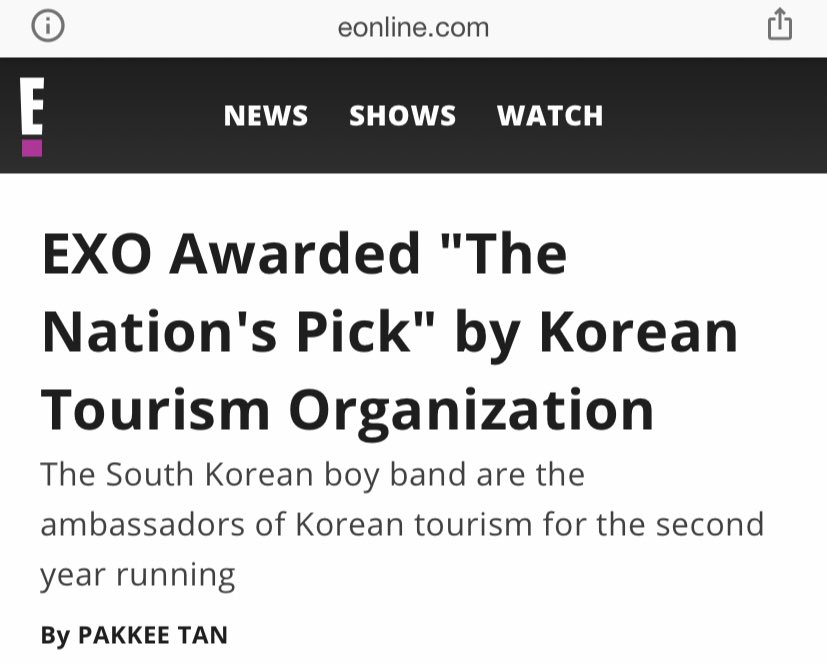 EXO were officially given the title “Nation’s Pick” by the South Korean government in 2018.