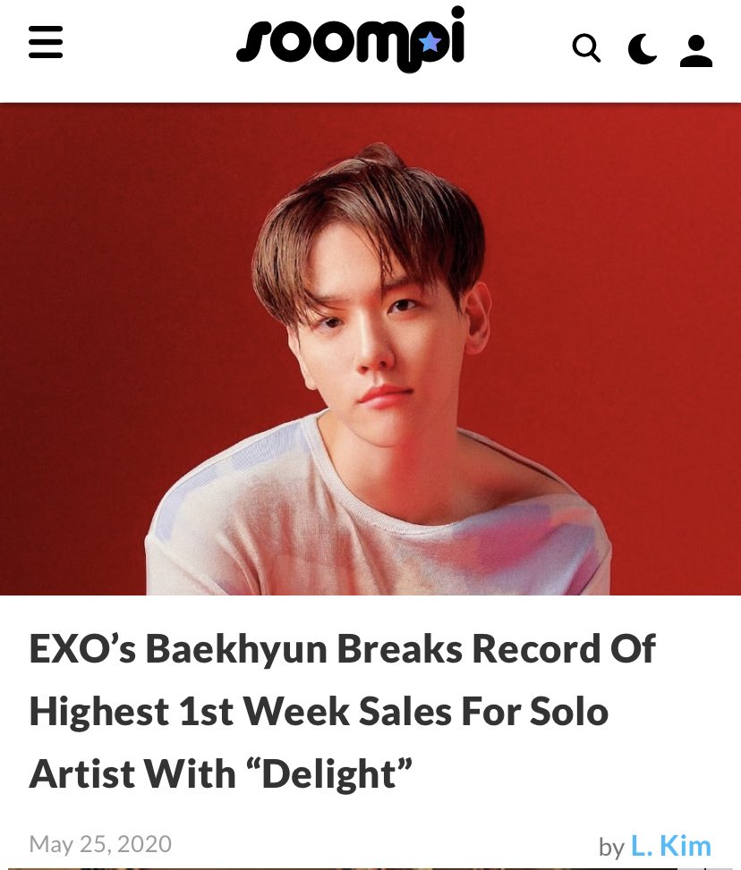 For his latest comeback with the ‘Delight’ album, Baekhyun broke his own previous record for the highest first week sales for a soloist with 600k+ album sales.Most importantly, Baekhyun became the first million seller soloist in over 19 years with ‘Delight’.