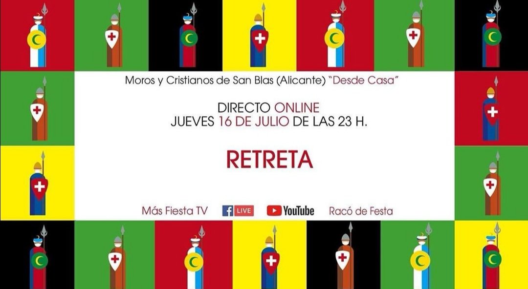 UNDEFmyc's tweet photo. Y continuando con la programación de actividades virtuales de San Blas, hoy nos ofrecen estas opciones, comienzo de la ruta de la tapa, aportación solidaria y la Retreta.
#undef #morosycristianos #música #pólvora #fiestas #tradición #sanblas https://t.co/BBomjbNnWi