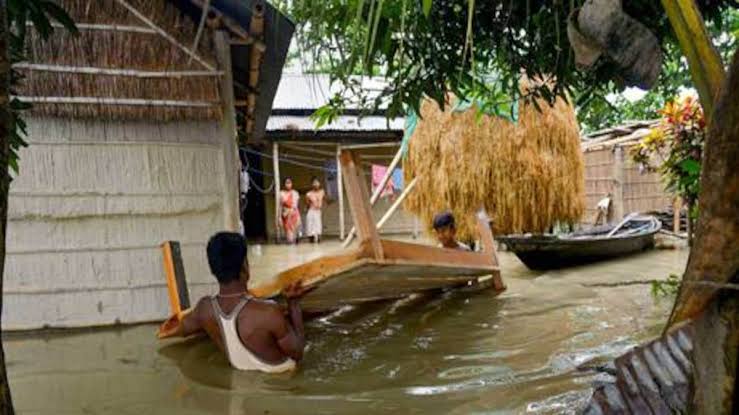 the heavy rains that have caused major floods In the villages of the state which has drowned acres and acres of crop fields, killed people,This is the time assam needs us I'm linking a carrd that contains all the important info regarding Assam's condition, reliable places+