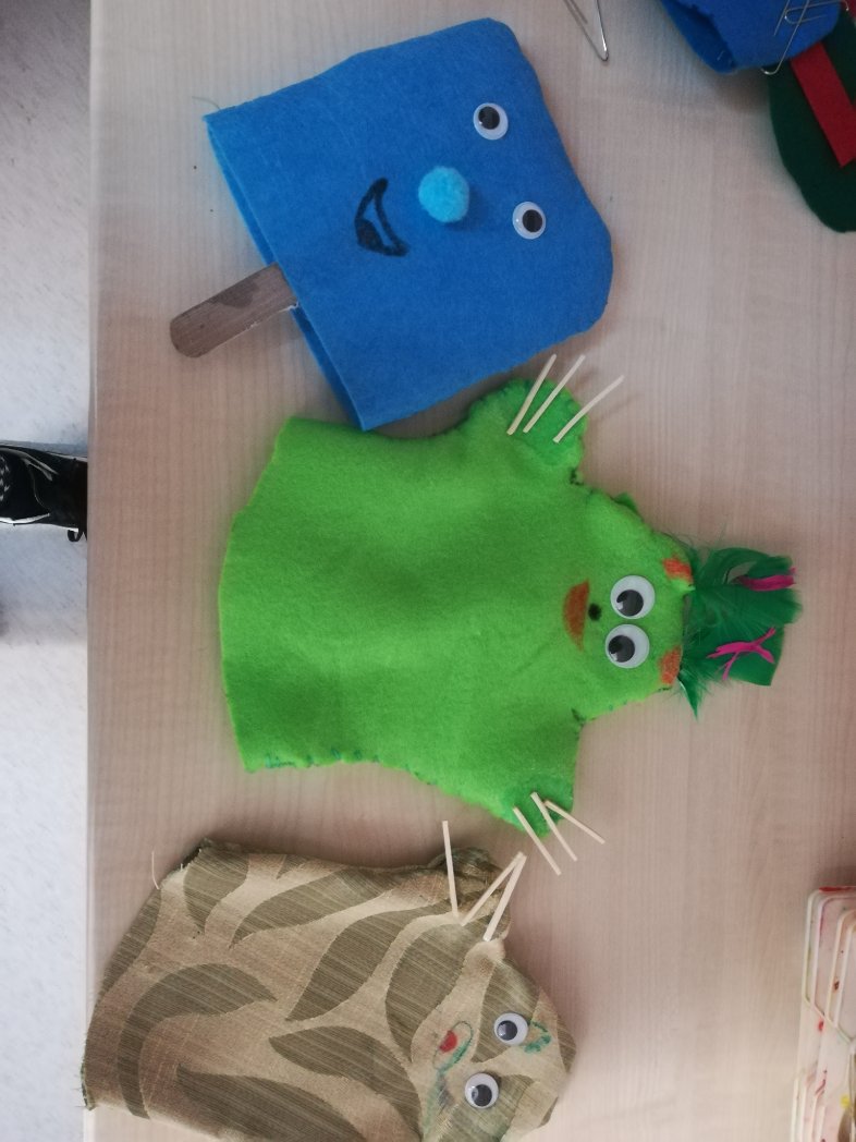 These are a few of our finished monster puppets from last week. They were all amazing, I was so impressed!