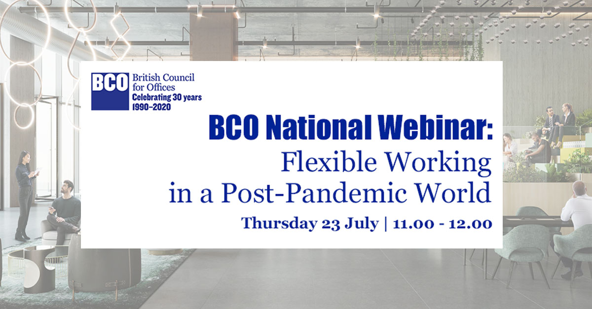 Covid-19 has signalled uncharted challenges in the way we #work. <a href="/BCO_UK/">British Council for Offices</a> will be joined by <a href="/EarleArney/">Earle Arney</a> of <a href="/AFK_studios/">Arney Fender Katsalidis</a> and an expert panel to explore the future of the #flexible #office market, next Thursday. 

Book here: bco.org.uk/Events/BCOWebi…