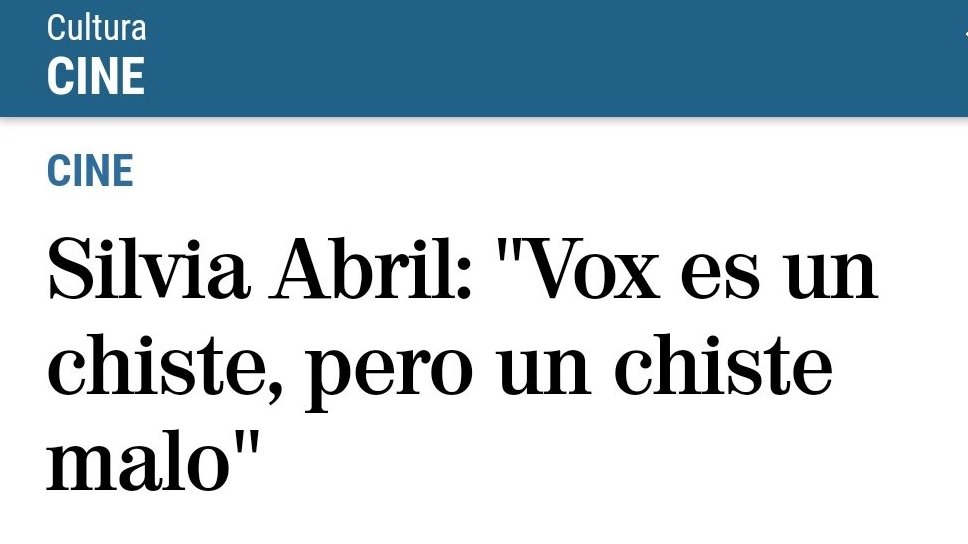 Encuestando's tweet photo. Silvia Abril : "Vox es un chiste, pero un chiste malo"
📊 ¿Estás de acuerdo con sus palabras?

RT 🔄 SÍ
MG ❤️ NO https://t.co/EAUOfhltTQ