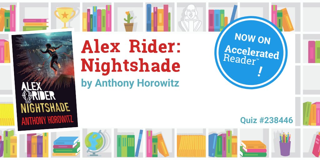 AccReader's tweet photo. Have you heard? The AR quiz for Alex Rider: Nightshade is here! Make sure all your Alex Rider fans know! @WalkerBooksUK @AnthonyHorowitz https://t.co/zp0HZtQH6d