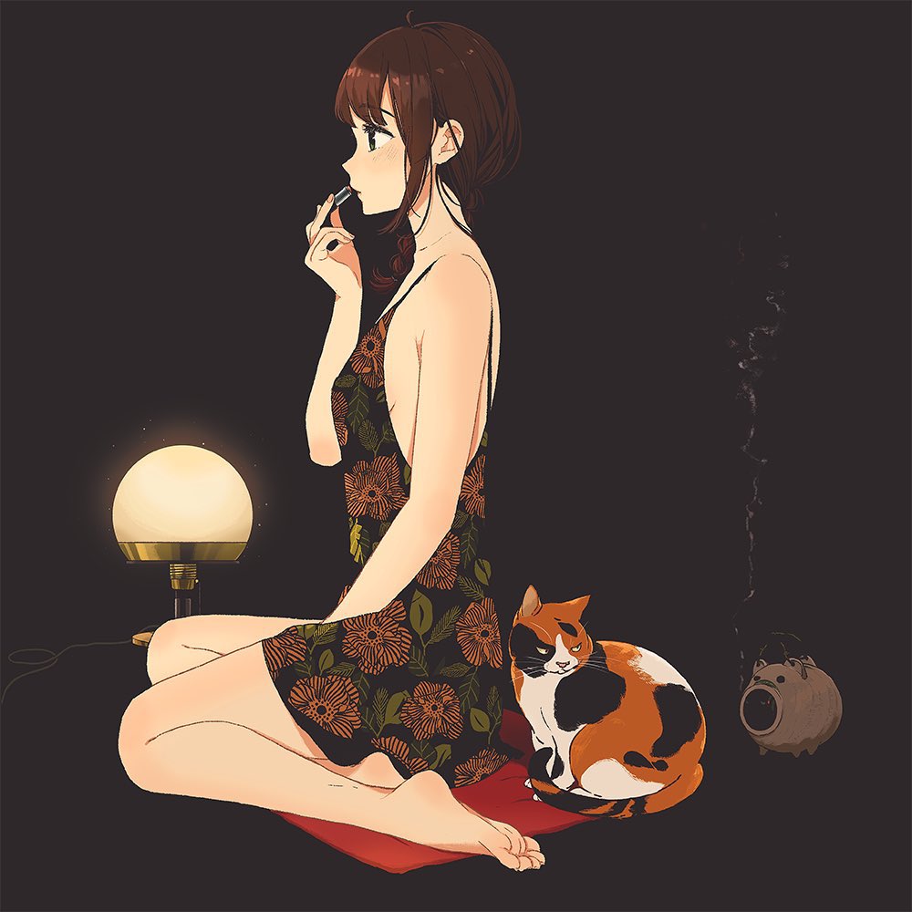 「4年前に描いた猫、めちゃめちゃ目つき悪くて笑っちゃった 」|けーしん🍙のイラスト