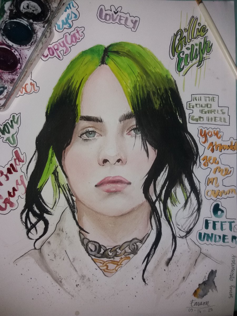davidspringuel's tweet photo. billie eilish art by your homeboi artist https://t.co/ymUhHE3ZCl