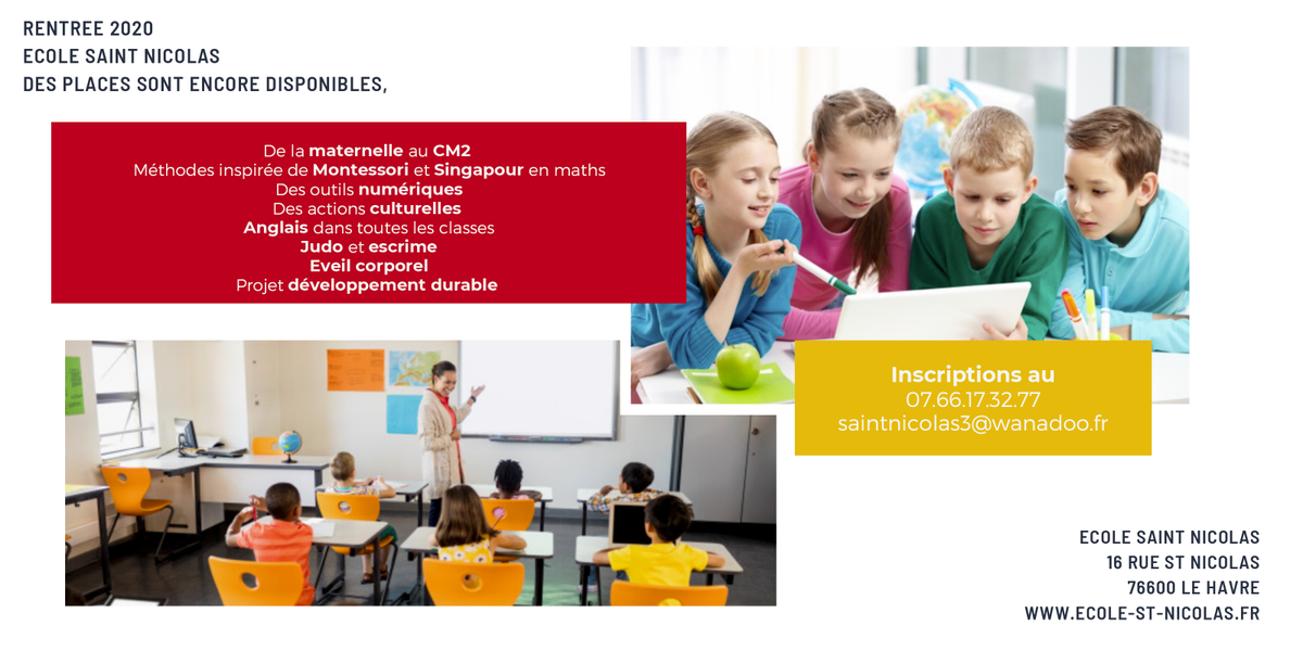 👩‍🏫Le Groupe Scolaire Saint Vincent c'est aussi les plus petits avec l'école Saint Nicolas.
📑Les inscriptions sont toujours ouvertes !
#lh #ecole #lehavre