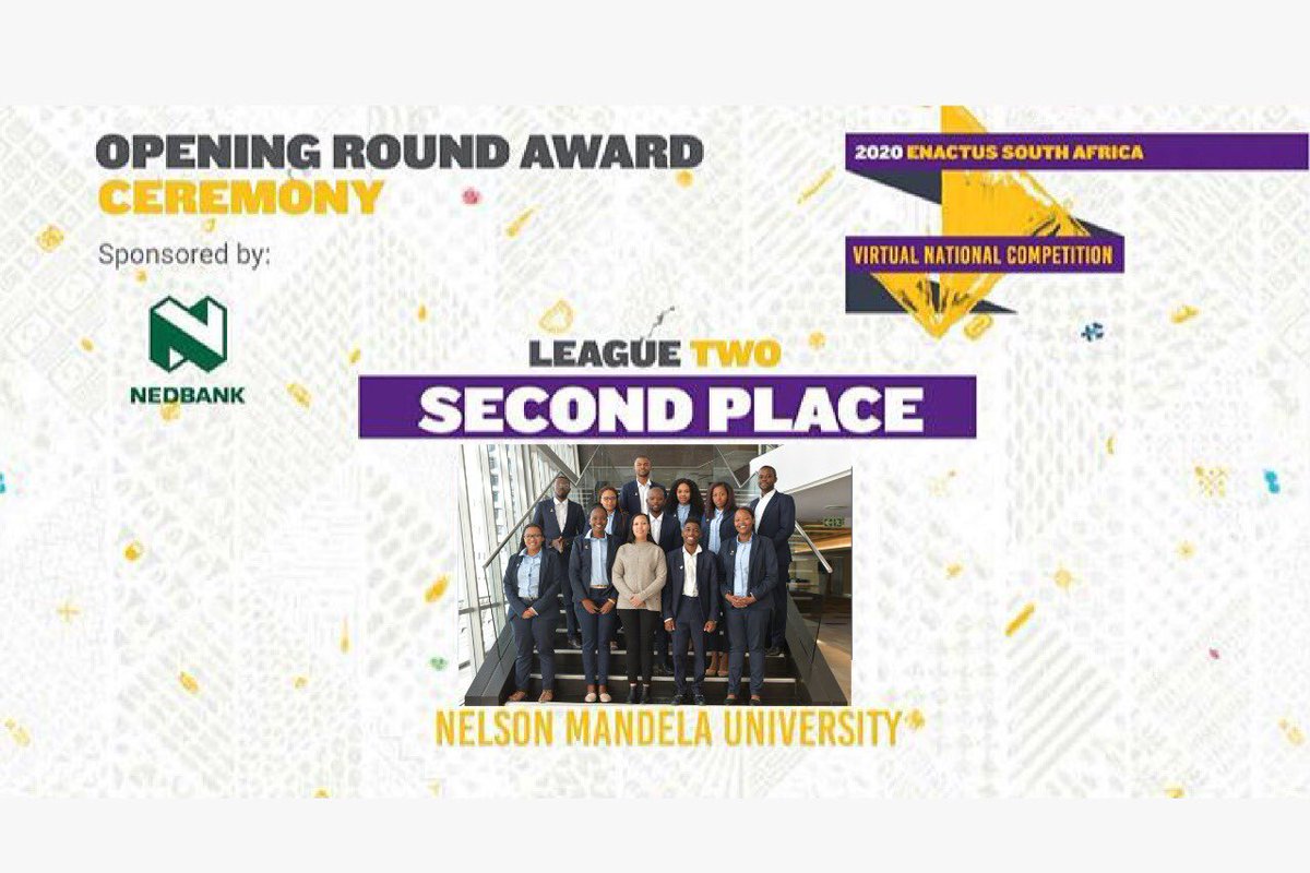 EnactusMandela's tweet photo. Congratulations to the team for obstaining Second Place in the 2020 Thematic Awards, as well as Second Place in the 2020 Triple Bottom Line Sustainability. 🔥🎉 #ez_nationalcompetion #ownyourfuture #weallwin https://t.co/y2gRSRQatX